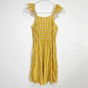 Melrose & Market Dress Girls Size Small 7 / 8 Yellow Plaid NWOT NEW